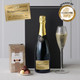 Personalised birthday gift set featuring a custom-labeled champagne bottle with ‘Happy 50th Birthday Michael O'Connell,’ a MUNDUS VINI Gold award seal, luxury Butlers Irish chocolate box, and a champagne flute, elegantly arranged for celebration. Personalised birthday gift set featuring a custom-labeled champagne bottle with ‘Happy 50th Birthday Michael O'Connell,’ a MUNDUS VINI Gold award seal, luxury Butlers Irish chocolate box, and a champagne flute, elegantly arranged for celebration.